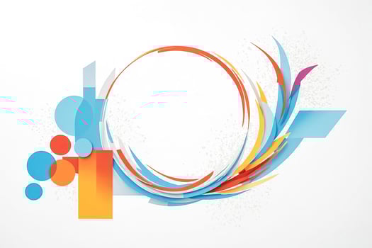 Abstract Colorful Shapes with White Background photo