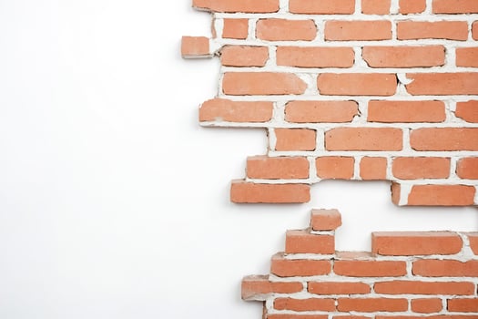 Brick Wall With Missing Bricks photo