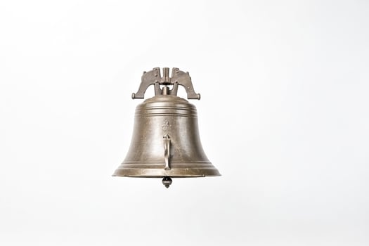 Old Metal Bell on White Background photo