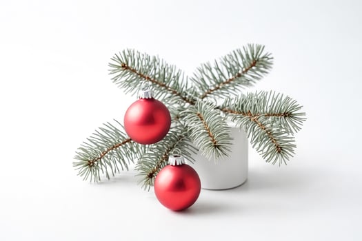 Christmas Ornament on a Pine Branch photo