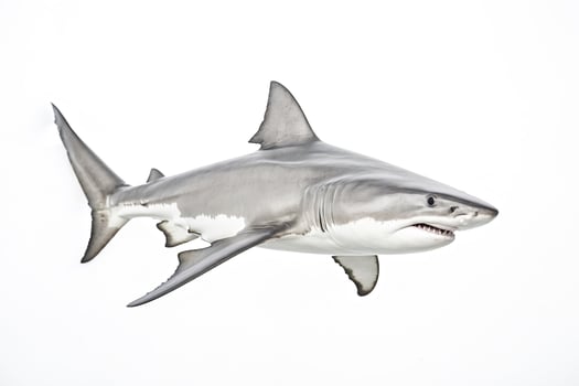 Great White Shark in White Background photo