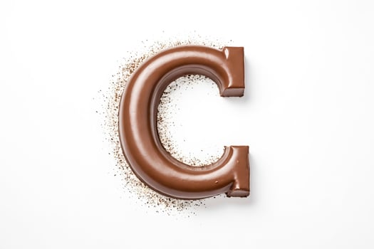 Chocolate Letter C with Cocoa Powder photo