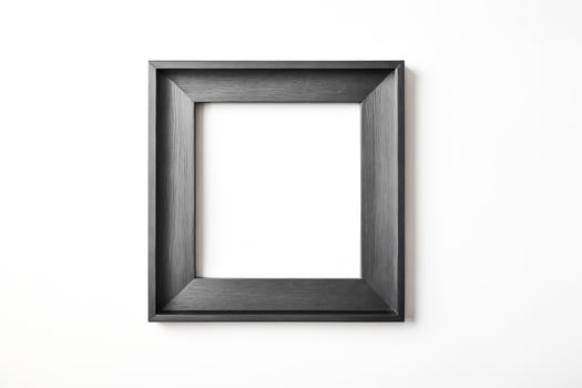 Black Wooden Frame on White Background photo