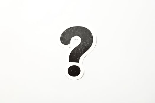 Black Question Mark on White Background photo