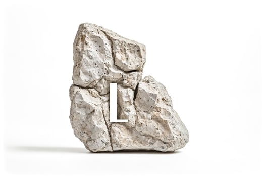 Letter L carved into a rock photo