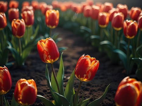 Beautiful tulip flower on a dark background tulips flower photo