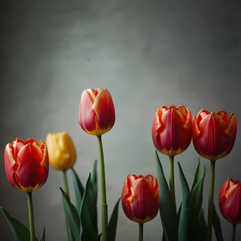 Beautiful tulip flower on a dark background tulips flower photo