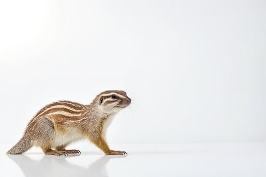 Curious Ground Squirrel on White Background photo