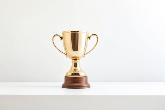Golden Trophy on a White Background photo