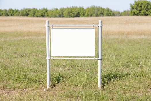 Blank Sign in a Field photo