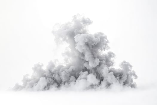 Abstract white smoke cloud isolated on white background photo