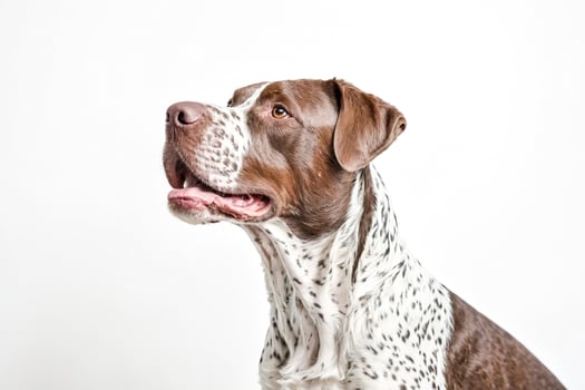 Portrait of a Brown and White Spotted Dog photo