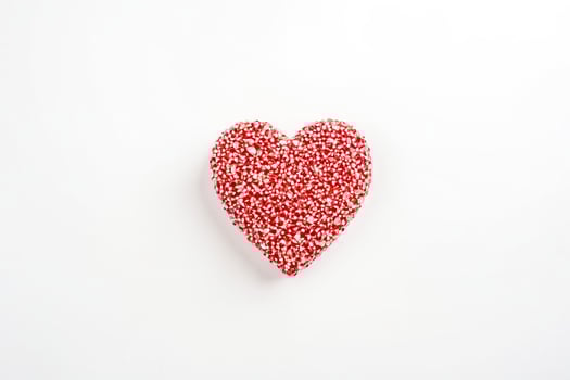 Red Heart Shaped Object on White Background photo