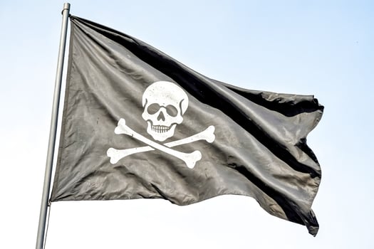 Jolly Roger Flag Waving in the Wind photo