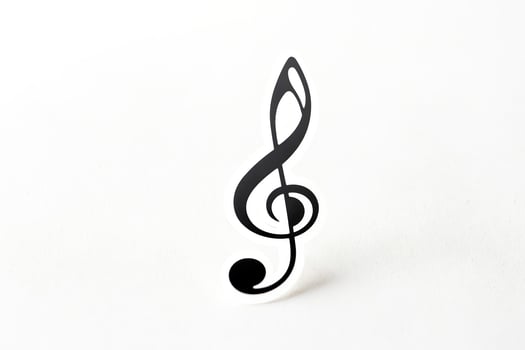 Black Treble Clef on a White Background photo
