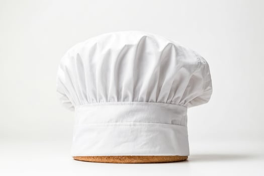 White Chef Hat on a White Background photo