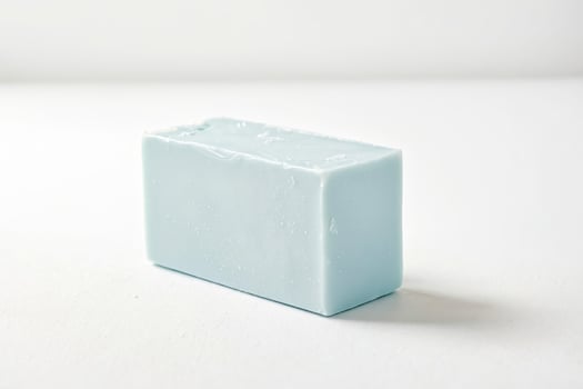 Close up of a blue soap bar photo