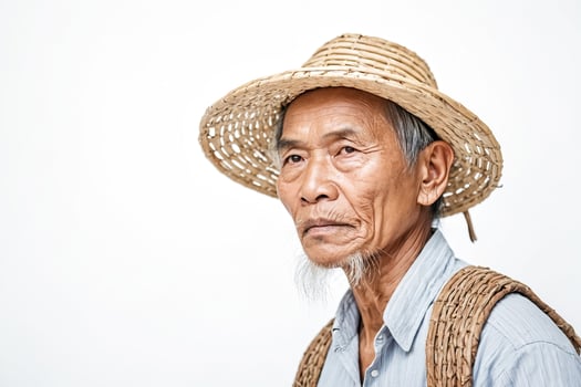 Portrait of a Senior Man in a Straw Hat photo