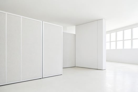 Minimalist White Interior with Large Windows photo