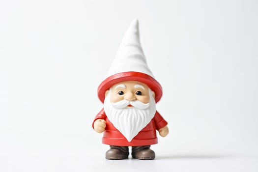 Festive Garden Gnome with a White Beard and Red Hat photo