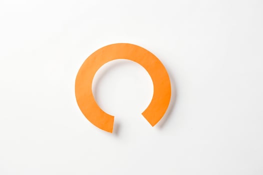Orange Curved Shape On White Background photo