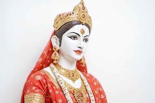 Closeup of a Hindu Goddess Statue photo