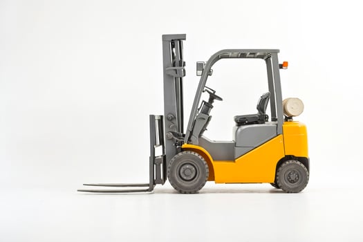 Yellow Forklift Isolated on White Background photo