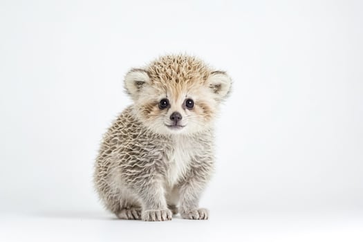 Cute Baby Hedgehog Posing On White Background photo