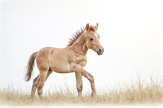 Foal in a Field of Tall Grass photo