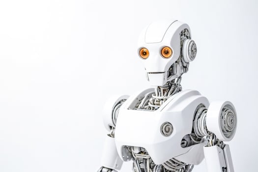 White Robot with Orange Eyes photo