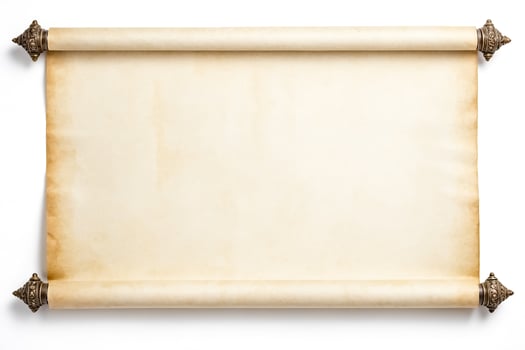 Old Parchment Scroll with Metal Ends photo