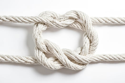 White Rope Knot on White Background photo