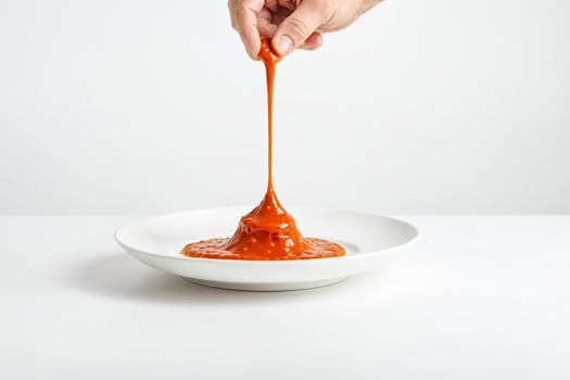 Dripping Sauce On A White Plate photo