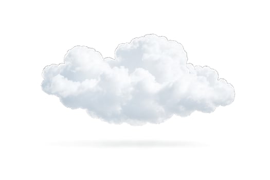 White fluffy cloud isolated on white background photo