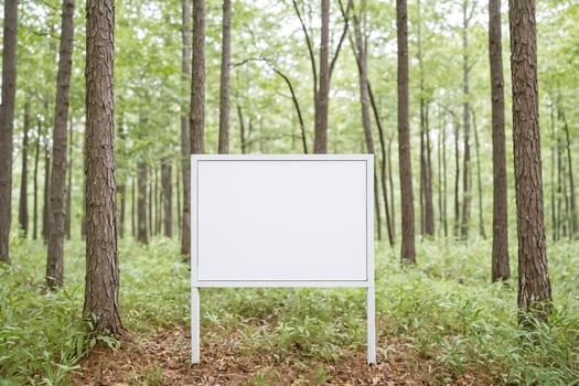 Blank Sign in a Forest photo