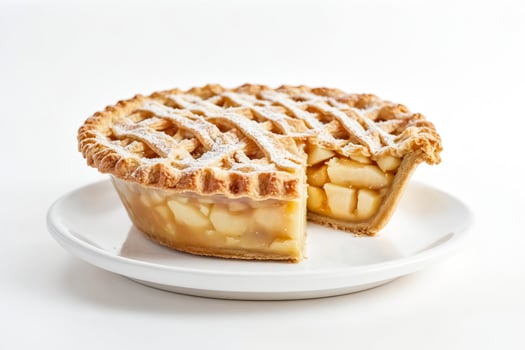 Delicious Apple Pie on White Plate photo