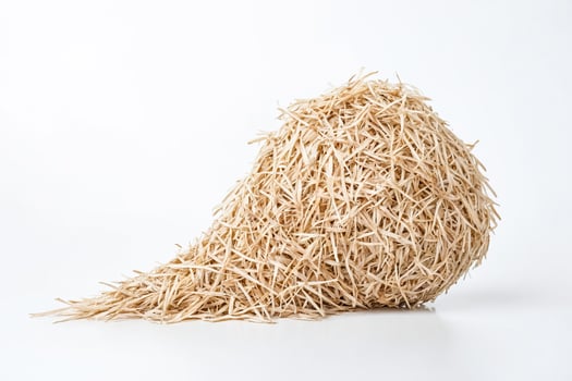 Pile of Natural Straw on White Background photo
