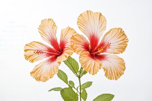 Peach Hibiscus Flower on White Background photo