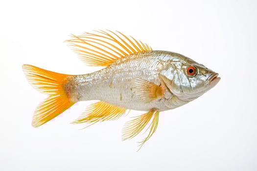 Golden Fish on White Background photo