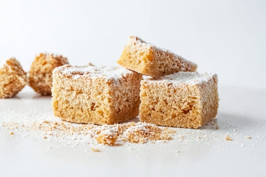 Crumbly Coconut Squares with Powdered Sugar photo