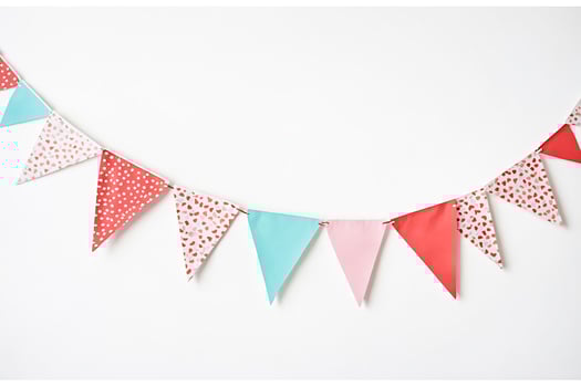 Festive Party Bunting with Colorful Flags photo
