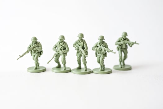 Row of Green Toy Soldiers photo