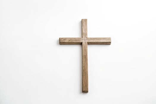 Wooden Cross on White Background photo