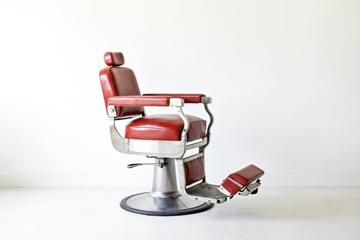 Vintage Barber Chair on White Background photo