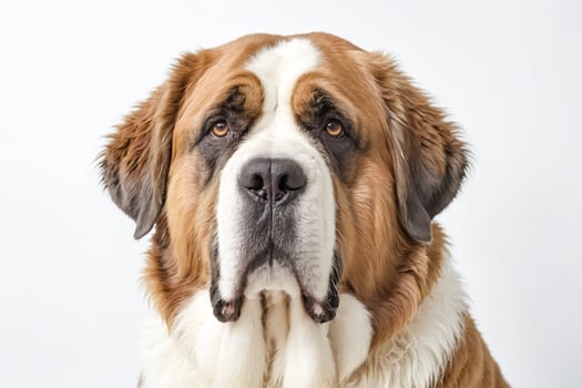 Close-up of a Saint Bernard's face photo