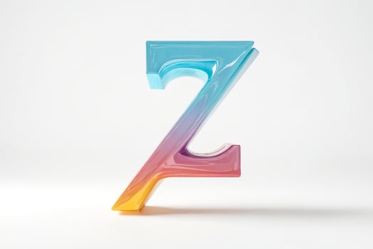 Gradient Glass Letter Z photo