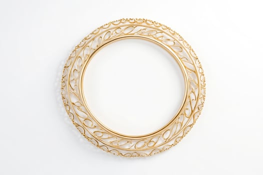 Golden Ornate Frame Isolated on White Background photo