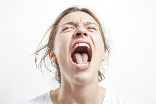 Woman Screaming in Frustration photo