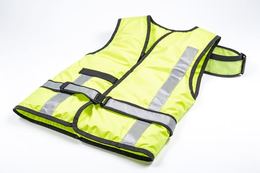 Yellow Safety Vest with Reflective Stripes photo