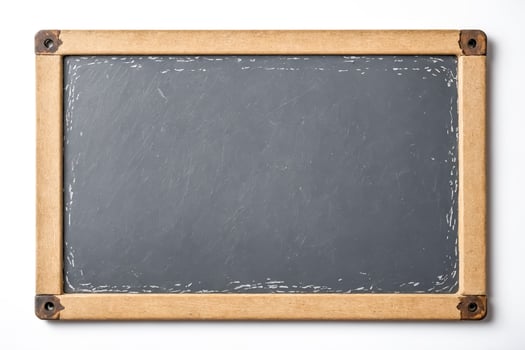 Vintage Slate Blackboard With Wooden Frame Isolated On White Background photo